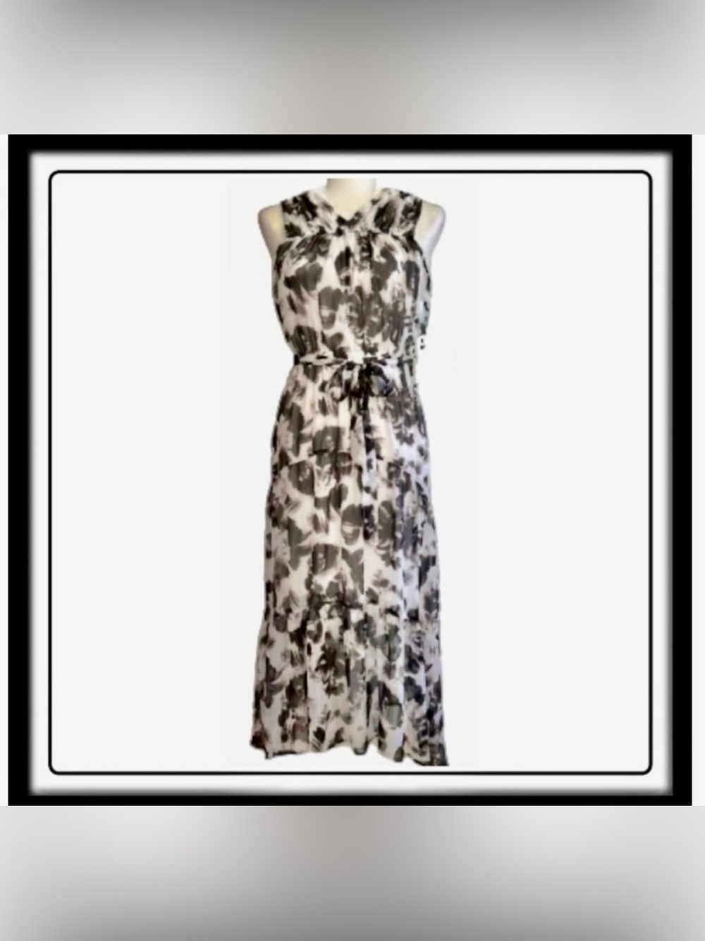 Dress - Simply Vera - Vera Wang - black white floral - sz XL -Worn once -perfect - Picture 1 of 9